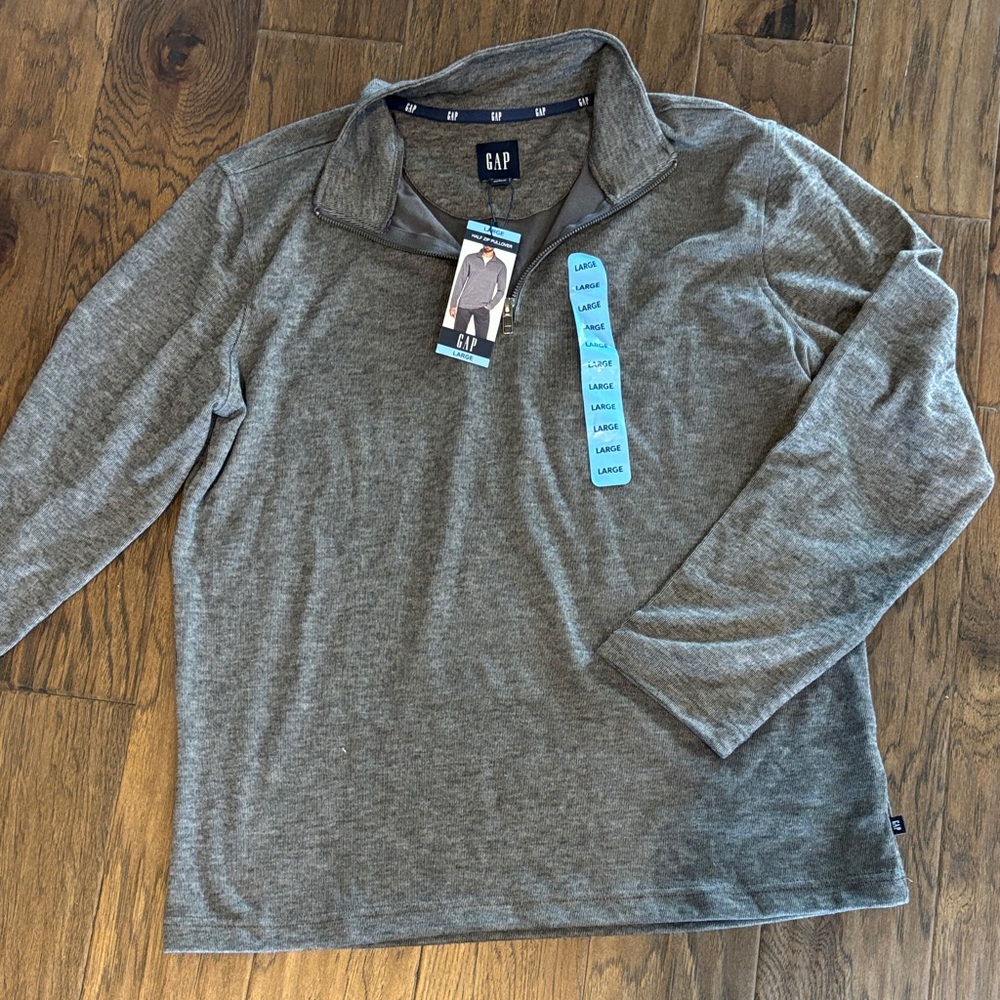 GAP Men's Casual Gray Lightweight Quarter Zip